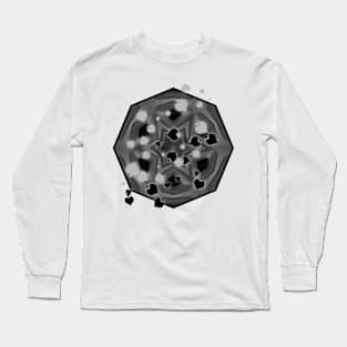 Spades on gray kaleidoscope Long Sleeve T-Shirt